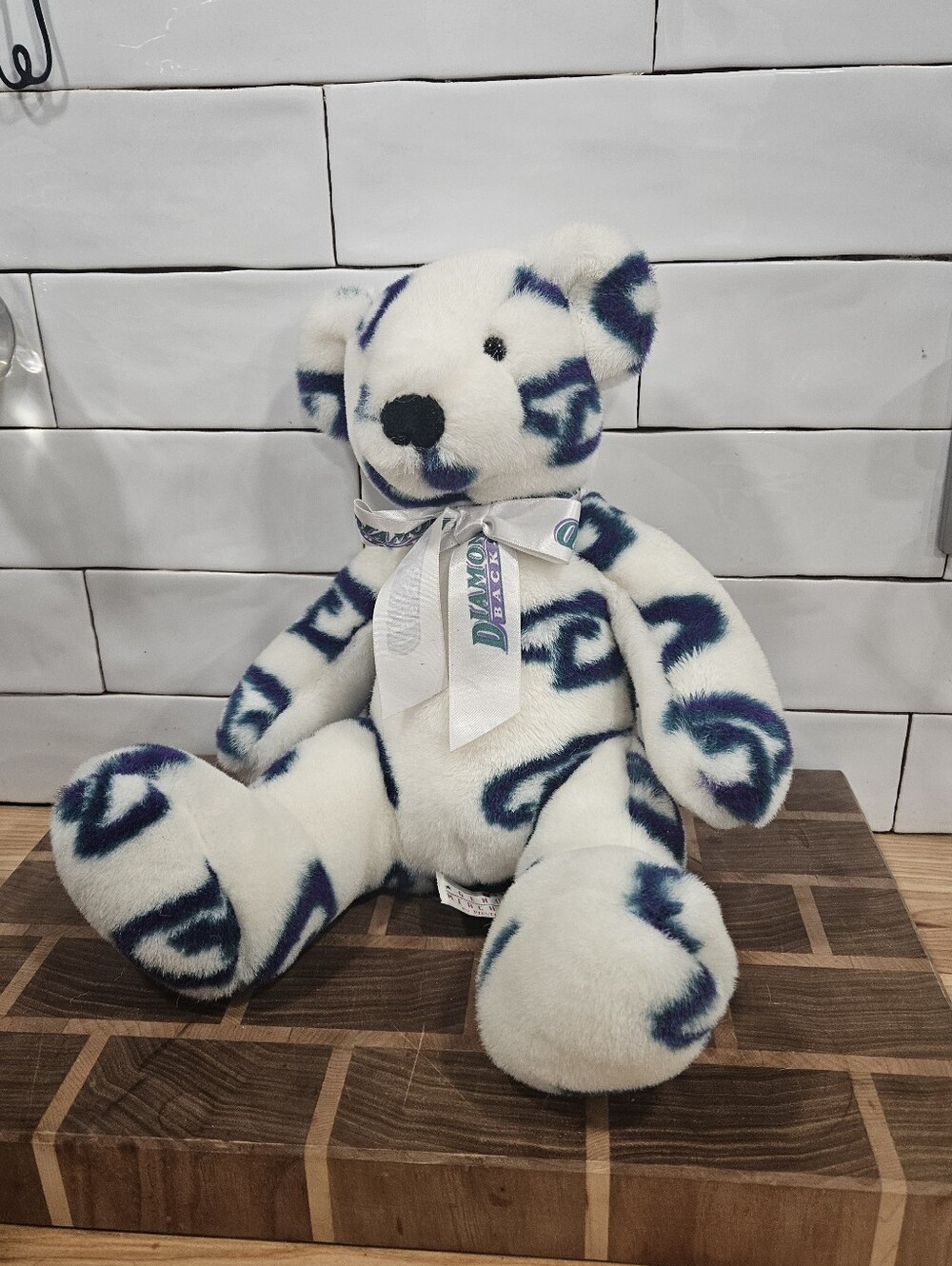Vintage MLB Arizona Diamondbacks Teal & Purple Plush Teddy Bear
